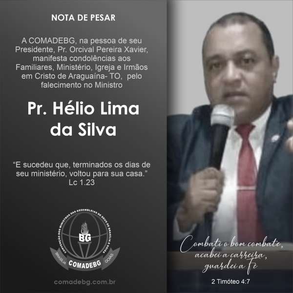 Nota de Pesar - Pr. Hélio Lima da Silva